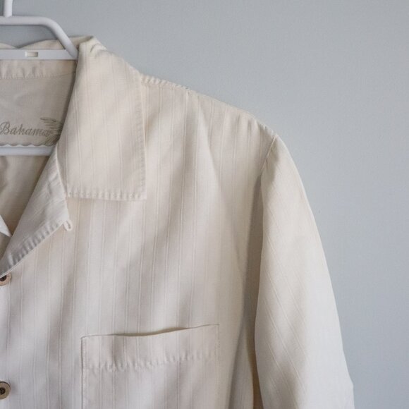 Tommy Bahama Mens Cream Sz S 100% Silk Buttoned‎ Camp Collared Vacation Top - Picture 5 of 15